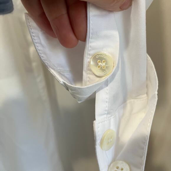 STAUD Clea White Collared Midi Shirt Dress Minimalist Chic Resort Wear Small - Picture 8 of 14